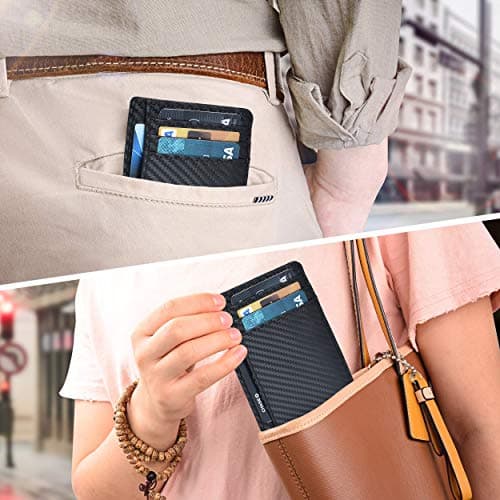 Oak Leathers Leather Wallet for Men & Women - RFID Wallet Slim Credit Card Holder 1 ID Window Thin Wallets Front Pocket — view 3