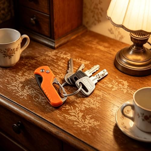 Utility Pocket Box Opener, Portable Stainless Steel Folding Cutter with Key Ring, Mini Lightweight EDC Gadgets Pocket Multi Tool for Outdoor Camping Hiking Packaging Craft DIY Use — view 6