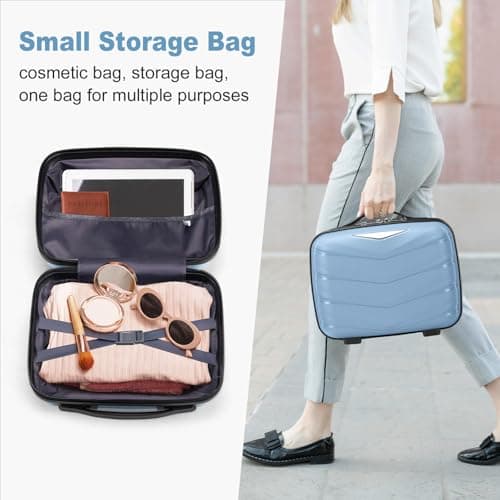 Karl home Luggage Set 2 Piece, 20in Carry-on with 12 Mini Case, Blue — view 4