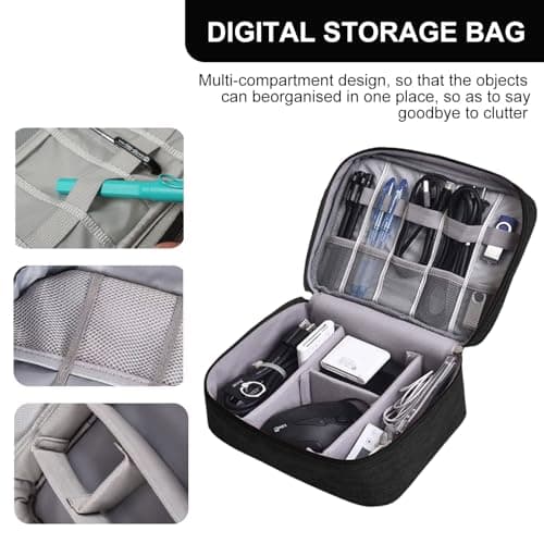 Megcdtr Electronic Organizer, Travel Cable Organiser Bag(Black) — view 6