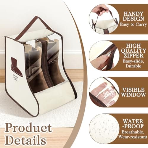 AOZUO 2 Set Boot Storage Bag, Portable Boots Protector Bag — view 4
