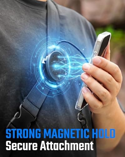 KeyUnity KH01 Magnetic Belt Clip Phone Holder with Anti Theft Lanyard, Quick-Release Hands-Free Access Phone Mount for Belt & Straps, Stretchy Tether for Running Travel Hiking, Compatible with MagSafe — view 2
