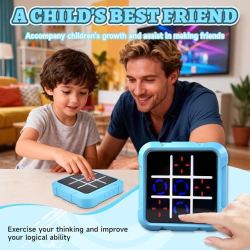 Tic Tac Toe Game, 4-in-1 Noughts and Crosses Game, Electronic Tic Tac Toe Games, Portable Travel Games Fidgets , Handheld Puzzle for Family Kids Adults — view 6