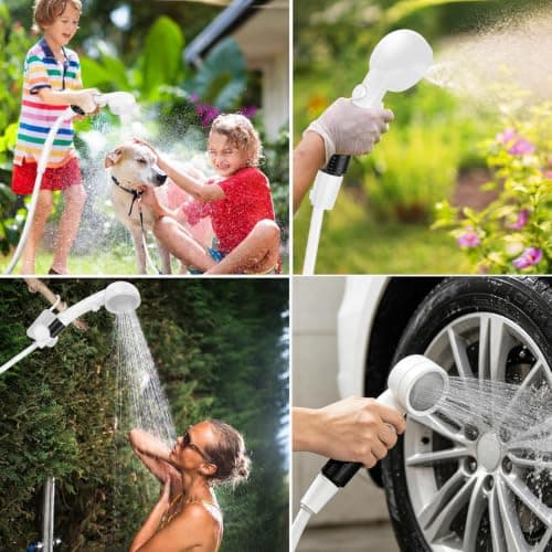 ZONJIE Portable Camping Shower with LED Display, Pump and Bucket — view 3
