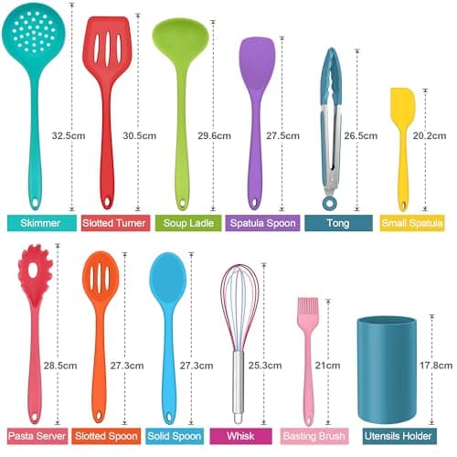 Onader 12Pcs Kitchen Utensil Set, Silicone Cooking Utensils with Holder — view 2