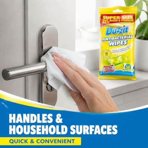12 pack Antibacterial Wipes 600 Jumbo Wipes, Extra Strong 25% Bigger & Stronger, Multi-Purpose Household Cleaning Wipes for Kitchen, Bathroom, Bins & Surfaces — view 6