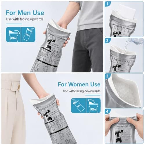 24pcs 700cc Urine Bag on the Go Emergency Urinal Toilet with — view 6