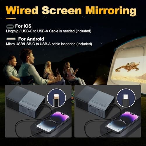 Mini Projector, Small Portable Projector .Suitable for children's gifts Video Projector, indoor video movies, and games. with Remote Control.Compatible for Smartphone, Laptop, PC (J9-H) — view 2