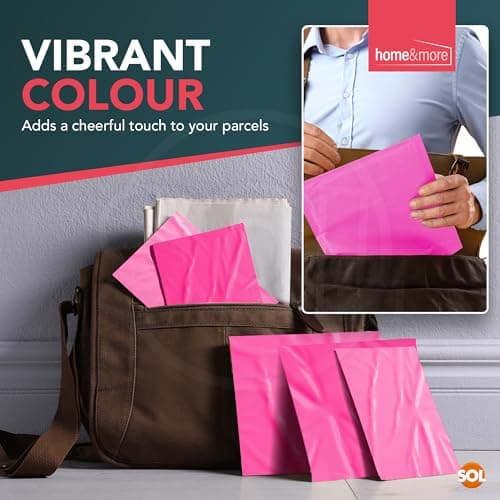 SOL 50pk Large Parcel Bags - Pink Self Seal Parcel Bags Medium and Large — view 5