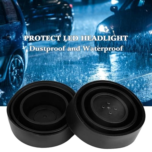 Akozon Headlight Dust Cover, 2pcs 100mm Universal Car LED Headlamp Bulb Rubber Dust Cap Housing Seal Shell Waterproof, Suitable For 2.5in, 2.75in, 3.5in, 4inch Opening — view 3