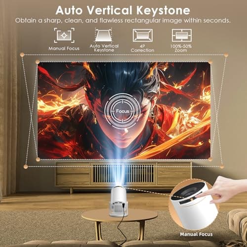 Salange Mini Portable Projector for Bedroom,Android 14 Built-in Apps,1080P — view 5