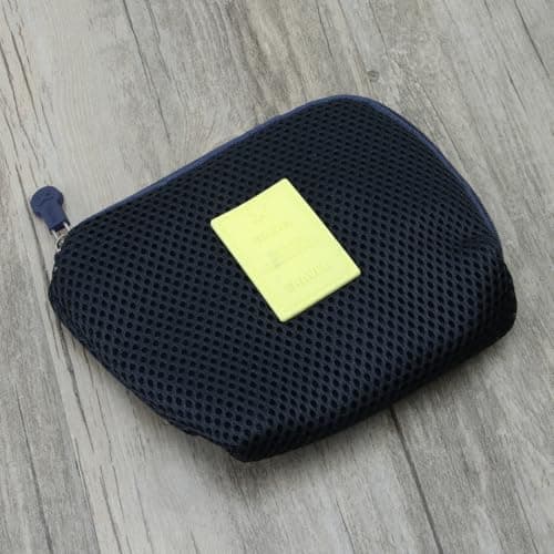 MOBUTOFU Universal Shockproof Charger Cable Organizer Travel Pouch with Mesh Pocket and Several Compartments for Phone and Earphones, Back to School Cable Storage Bag and Travel Blue — view 6