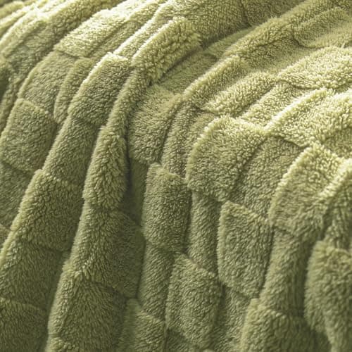 Exclusivo Mezcla Checkered Fleece Throw Blanket for Sofa Couch, 127x152 CM — view 6