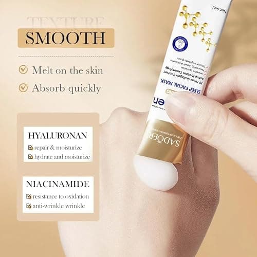 Sadoer Collagen Anti Aging Sleep Facial Mask with 10 Times More Collagen Content Active Protein Technology - 20 pcs — view 3