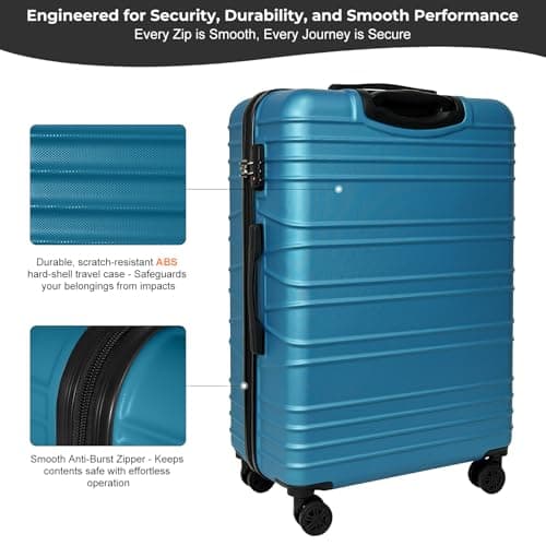 Luggage Depot 24 Inch Suitcase with TSA Lock, Spinner Wheels, Ice Blue — view 4
