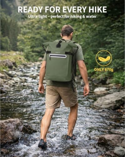 ECOHUB 30L Ultra-Light TPU Dry Bag Waterproof Backpack for Kayaking — view 5