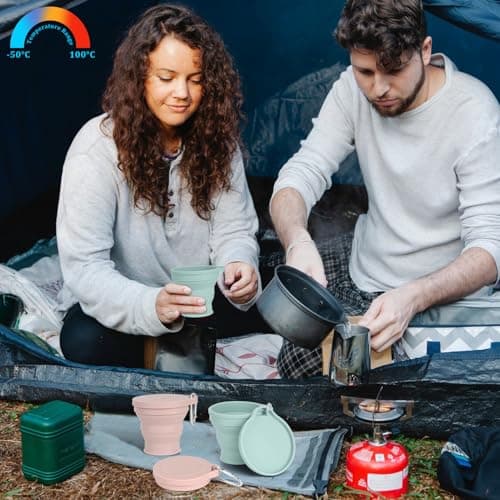 LFBEST Collapsible Cup, Silicone Foldable Cup with Sealing Lid Carabiner — view 5