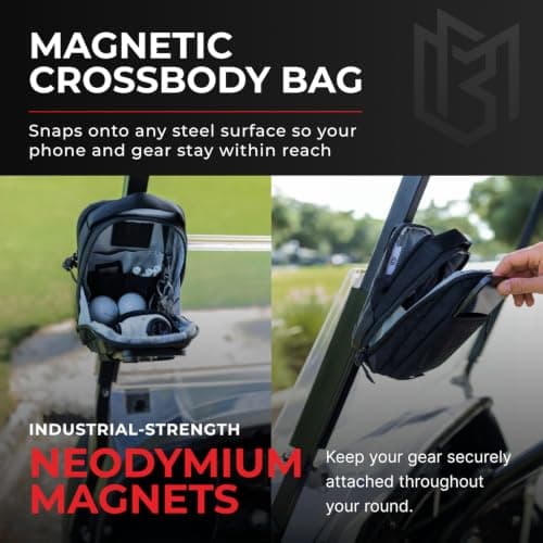 Magnetic Bag Company - Black Crossbody Bag Sling Chest Bag for Men and Women | Magnetic Gym Bag for Gym, Travel, Work, and Sports | Keep Your Items Off the Dirty Gym Floor with Magnetic Attachment, — view 2