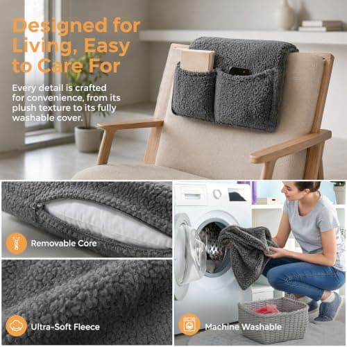 Ergonomic Neck Support Pillow - Neck Pillow for Chair 40cm×60cm, Non-Slip Memory Foam Headrest Pillow, Neck Cushion with Velcro Strap & Pocket, Chair Pillow for Sofa, Office Chair, Car & Gaming Chair — view 3