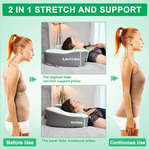 Elviros Adjustable Height Cervical Neck Pillow for Neck and Shoulder Relief — view 5