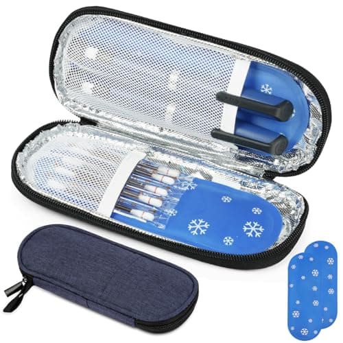 Fefod Insulin Cooler Travel Case, Medicine Cool Bag Travel with 2 Ice Packs, Diabetic Supplies Insulin Pen Case, Portable Insulin Travail Case, Medication Cooler Bag for Fridge, Royal Blue