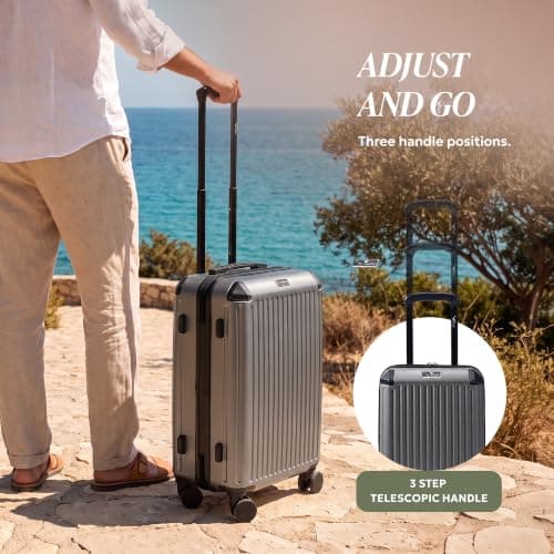 LUGG 20 Inch Sky Rover Carry On Suitcase - Lightweight ABS Hard Shell Cabin Luggage with TSA Lock, 4 Spinner Wheels, Water Resistant, EasyJet Overhead Size 55x35x23cm, 5 Year Warranty — view 5