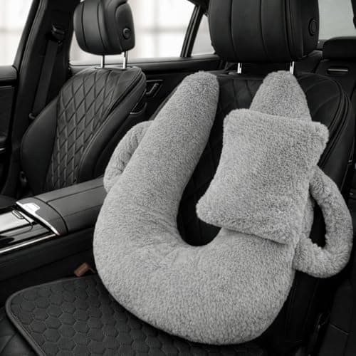 YORKING Travel Pillow for Car Seat, Multifunctional Car U-Shaped Pillow, Rear Seat Supports and Body (Grey) — view 6