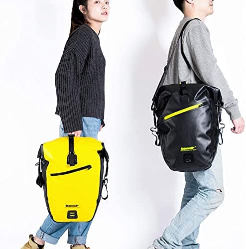 Rhinowalk Bike Pannier Bag Waterproof 25L Postman Saddle Bag Laptop Pannier Rack Bicycle Bag Professional Cycling Accessories-Yellow — view 6