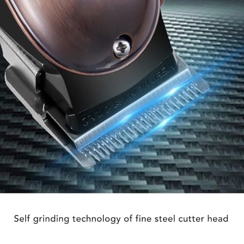 Dioche Electric Hair Beard Trimmer for Men Professional Barber Clipper with 4 Gears Cutter Head Adjustment Digital Display Grooming Shaving Kit Lightweight Portable Travel Red Bronze — view 3