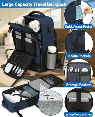 KLOSTAIN Cabin Bags 40x20x25 for Ryanair Underseat Travel Backpack Hand Luggage Carry-ons Bag Cabin Size 20L for Airplanes Flight Ruscksack Navy — view 4