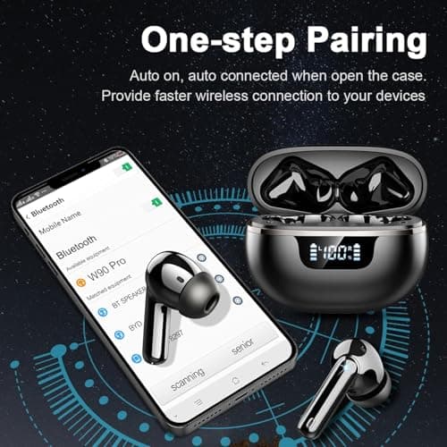 2026 Wireless Earbuds, Bluetooth 5.4 Headphones, 50H Playtime In Ear Earphones HiFi Stereo, Ear buds with 4 ENC Noise Cancelling Mics Deep Bass, IP7 Waterproof Earbuds with LED Display, Fast Charging — view 5