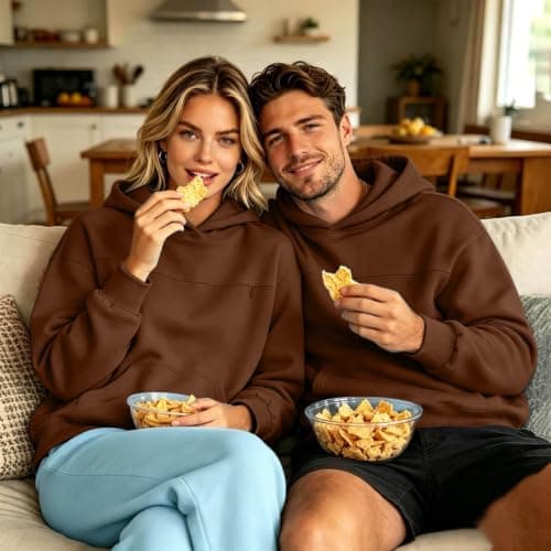 2026 Zip Up Hoodies for Women UK Oversized Winter Jackets Sweatshirt Cozy Hooded Sweatshirt With Large Pocket And Front Earphone Pocket For (Coffee, XXXXL) — view 4