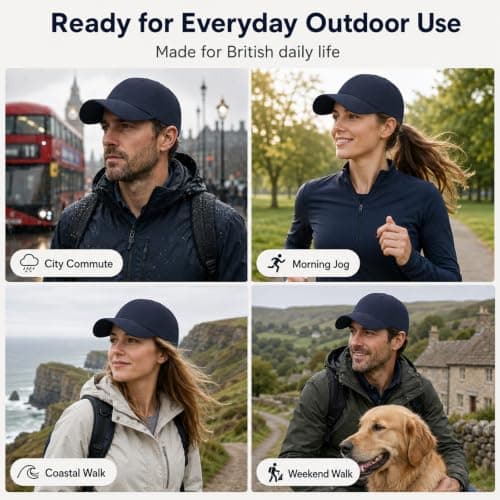 WHJYCC Waterproof Running Hat, Navy Blue Baseball Cap, UPF 50+ — view 4