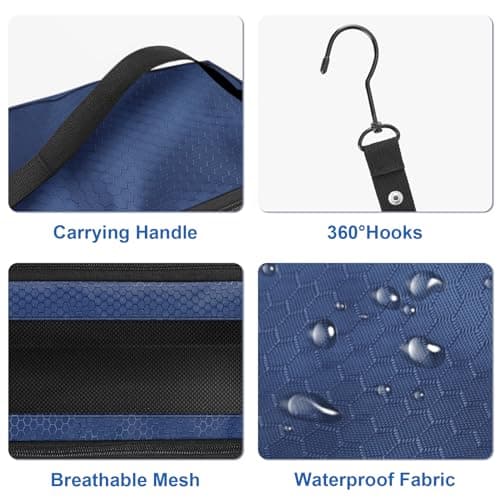Olosar Suitcase Organizer, Travel Luggage Organizer Portable Hanging Travel Shelves Collapsible Hanging Packing Cubes for Carry on Suitcase, Navy blue-M, M, Modern — view 3