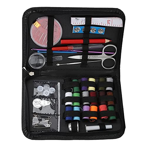 Qcwwy Sewing Kit Nylon with Stainless Steel Needle Set for Travel (Black) — view 3