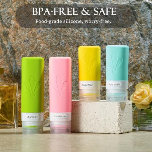 INSFIT Travel Bottles for Toiletries, 17 Pack Leakproof Travel Size Toiletries, Airplane Travel Essentials, Holiday Essentials for Women and Men with Labels/Clear Bag — view 6