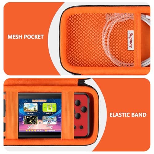 Supmay Mobile Hotspot Router Case for RoamWiFi 4G LTE, Protective EVA Hard Shell Case, Double Zipper Design, Mesh Bag for USB Cable & Accessories, Black+Orange — view 4