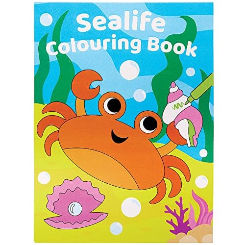 Baker Ross FC993 Sealife Mini Colouring Books for Kids - Pack of 12, Entertaining Travel Activities and Party Favours, Sealife — view 4