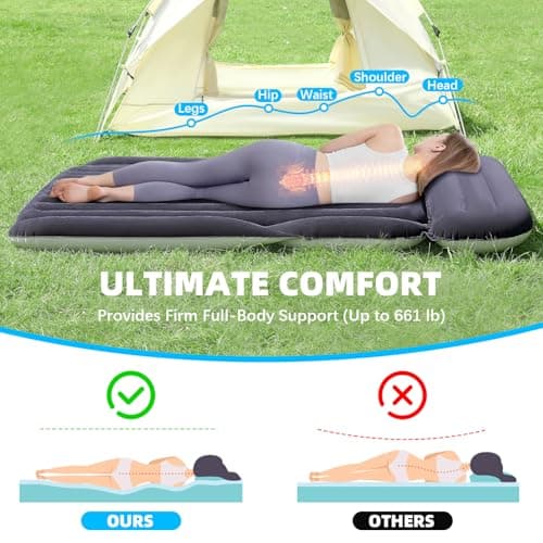 KMZ SUV Air Mattress with 2 Pillows – Thickened and Flocked Car Bed — view 4