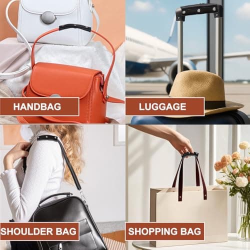 2Pcs PU Leather Handbag Handle Covers Protector Wraps for Purse Luggage Bag Strap Repair Craft Making DIY Supplies — view 4