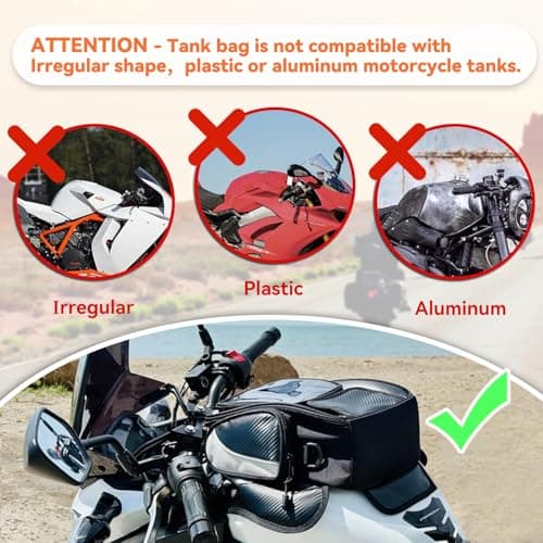 Dracarys Magnetic Motorcycle Tank Bag - Strong Magnetic Waterproof Oxford Black Motorbike Bag - Travel Outdoor Sport Luggage - Universal for Most of Motorcycle — view 3