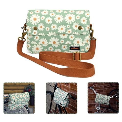Waterproof Canvas Bike Panniers Bicycle Pouch Handlebar Bag Flower Pattern — view 2