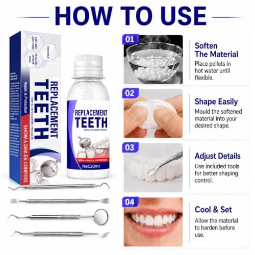 Temporary Tooth Filling Repair Kit, 30ml Emergency Tooth Filler with Tools — view 4