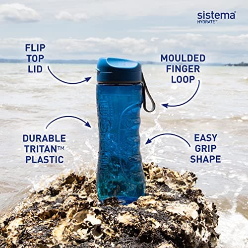 Sistema Hydrate Tritan Active Sports Water Bottle | 800 ml | Leakproof Water Bottle | BPA-Free | Assorted colors — view 4