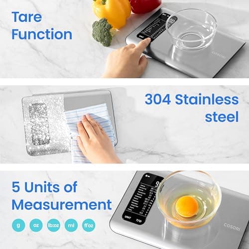Cosori Smart Kitchen Food Scales with UK database, Calorie Counting, Silver — view 6