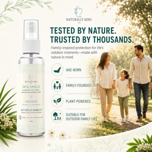 Skin Shield Mosquito Repellent & Hydrating Spray for People and Kids – Citronella & Lemongrass – DEET-Free Natural Bug Spray for Body – 100ml — view 5