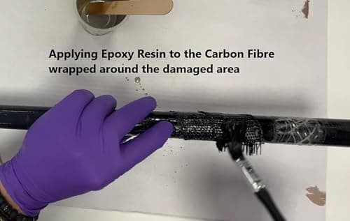 Carbon Fibre Repair Kit MK2-75g Epoxy Resin with Carbon Fibre - 50mm Tape for pole repairs — view 4