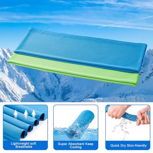 CADONO 4 Pack Microfiber Cooling Towels (40"x12") - Stay Cool & Dry During Yoga, Sports, Gym, Camping & More. Instant Cooling for Neck & Face, Quick-Drying & Sweat Absorbent — view 5