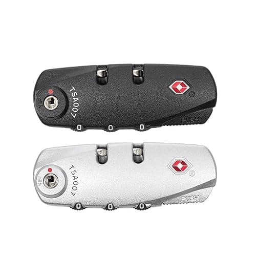 Suitcase Locks, 3-Digit Number Combination TSA 007 Suitcases Locks, TSA Approved Luggage Lock for Replacement and Retrofit, TSA Customs Code Lock for Travel Case, Suitcase Accessorie, Silver — view 3
