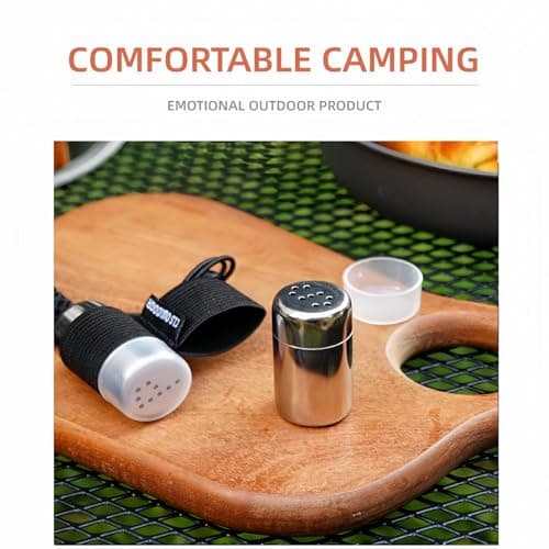 Travel Salt and Pepper Shakers Set 2 PCS, Mini Stai/nless Steel Spice Shakers with Transparent Lid, Leakproof Lightweight Camping Condiment Pots for Kitchen, Outdoor BBQ, Picnic & Hiking — view 6
